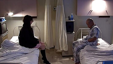 Asian patient fucking his visitor with a sex toy